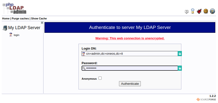phpLdapAdmin Login