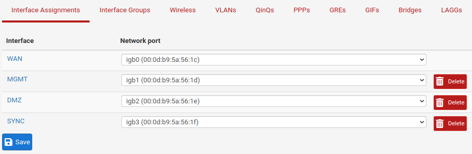 Primary Node Interfaces