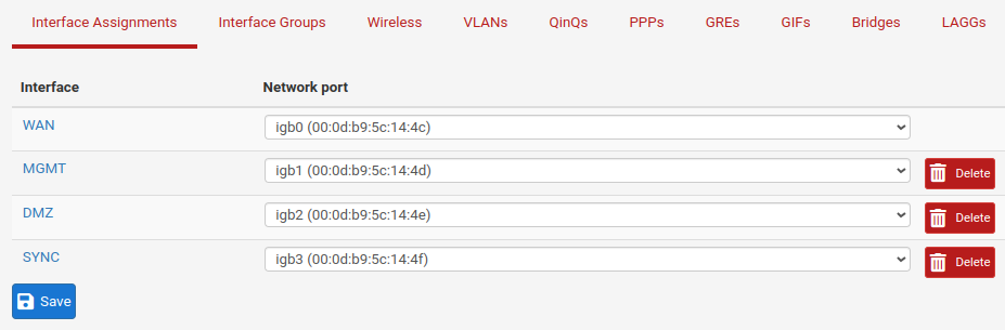 Secondary Node Interfaces